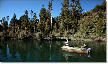 Boat fishing or general sight seeing on lake Brunner